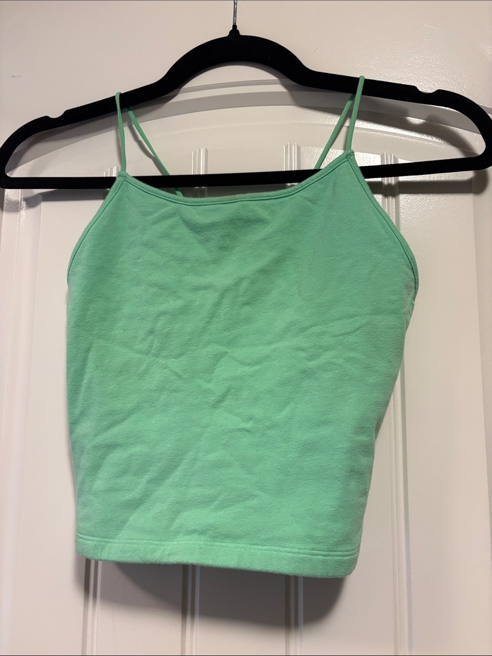 Women’s Green Spaghetti Strap Crop Top